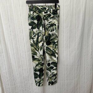 NWT🔥 H&M 100% Viscose Flowy Tropical Leaf Print Pants with Pockets!